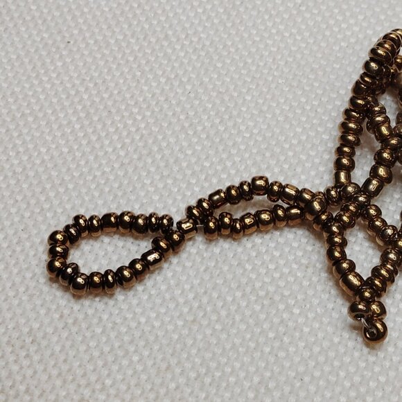 Artisan Bead‑Woven Goldstone Statement Bracelet - Picture 5 of 7